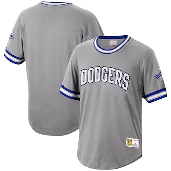 mens mitchell and ness gray los angeles dodgers cooperstown